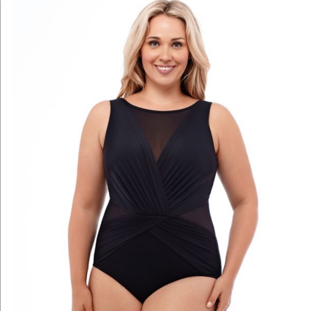 Miraclesuit Women's Plus Navy Palma Swimsuit